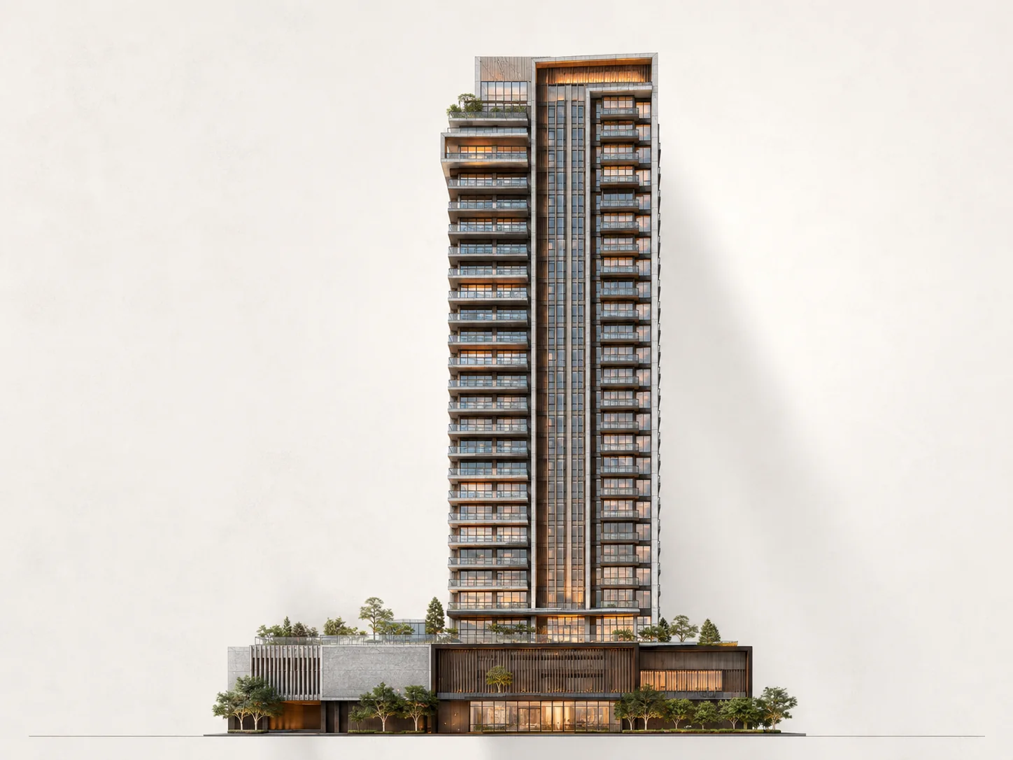 Render ilustrativo da elevação do empreendimento